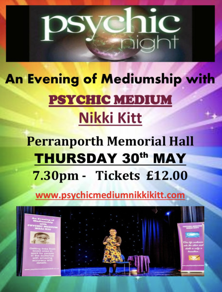 Evening of Mediumship with Psychic Medium Nikki Kitt - Perranporth