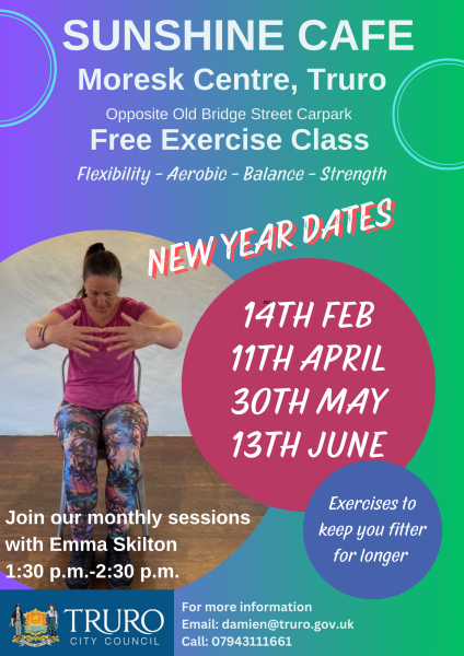 Monthly fitness session at The Sunshine Cafe in Truro